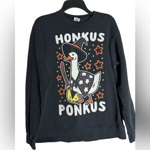 Funny Halloween Witches Duck Cute Honkus Ponkus Unisex Sweatshirt Hocus Pokus L